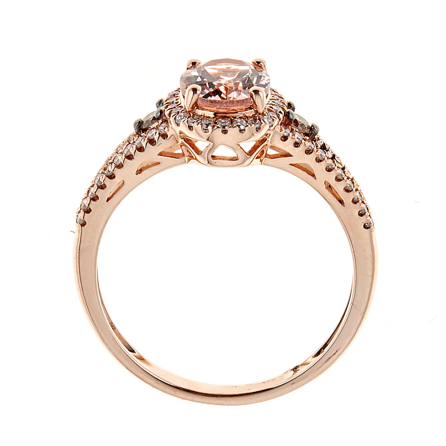 Savannah 14K Rose Gold Oval-Cut Madagascar Morganite Ring