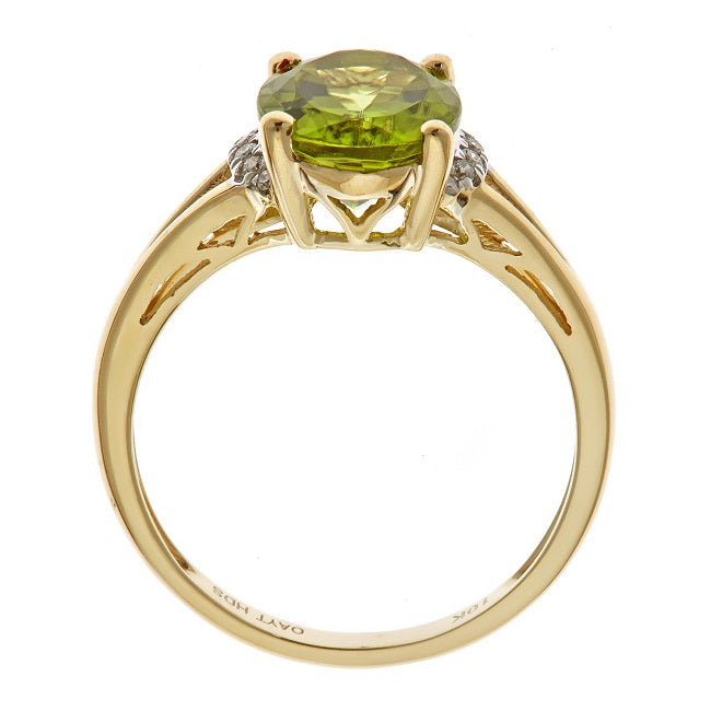 Vienna 10K Yellow Gold Round-Cut Manchurian Peridot Ring