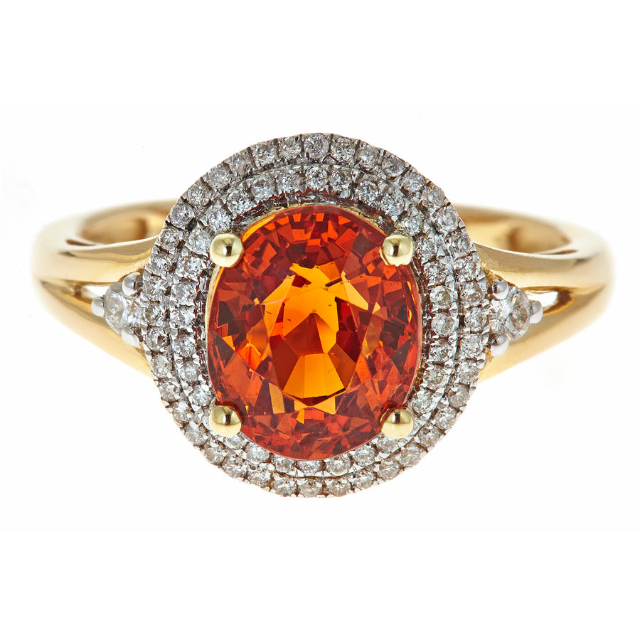 Brianna 14K Yellow Gold Oval-Cut Garnet Ring