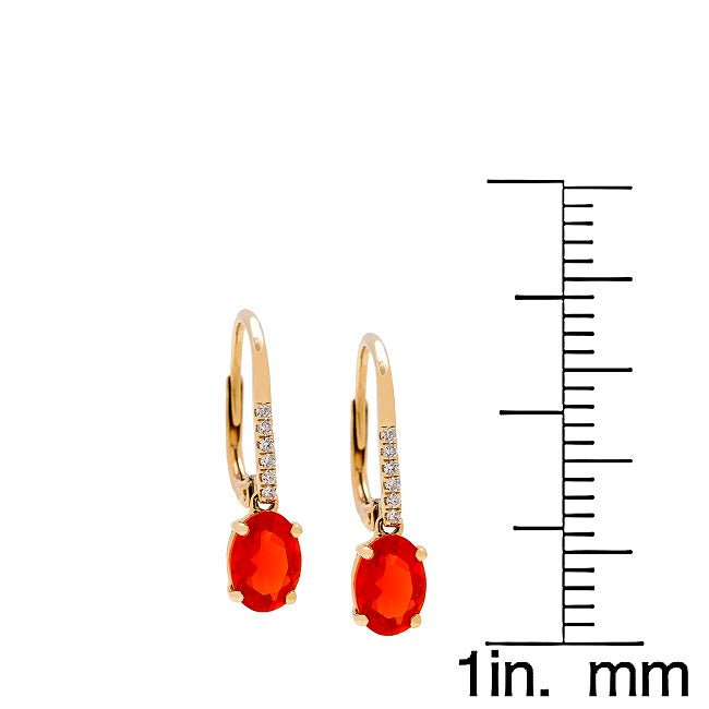 Charlie 14K Yellow Gold Oval-Cut Mexican Fire Opal Earring