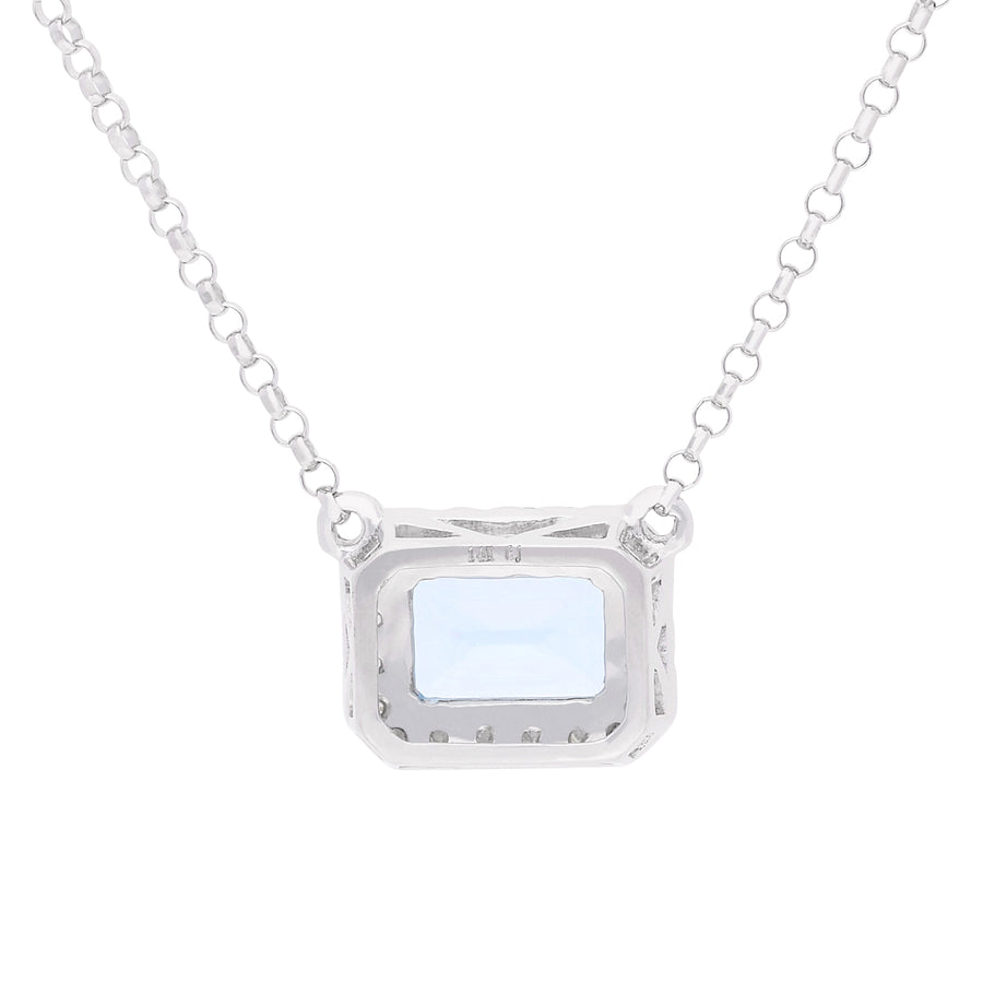 Eliza 14K White Gold Emerald-Cut Aquamarine Pendant