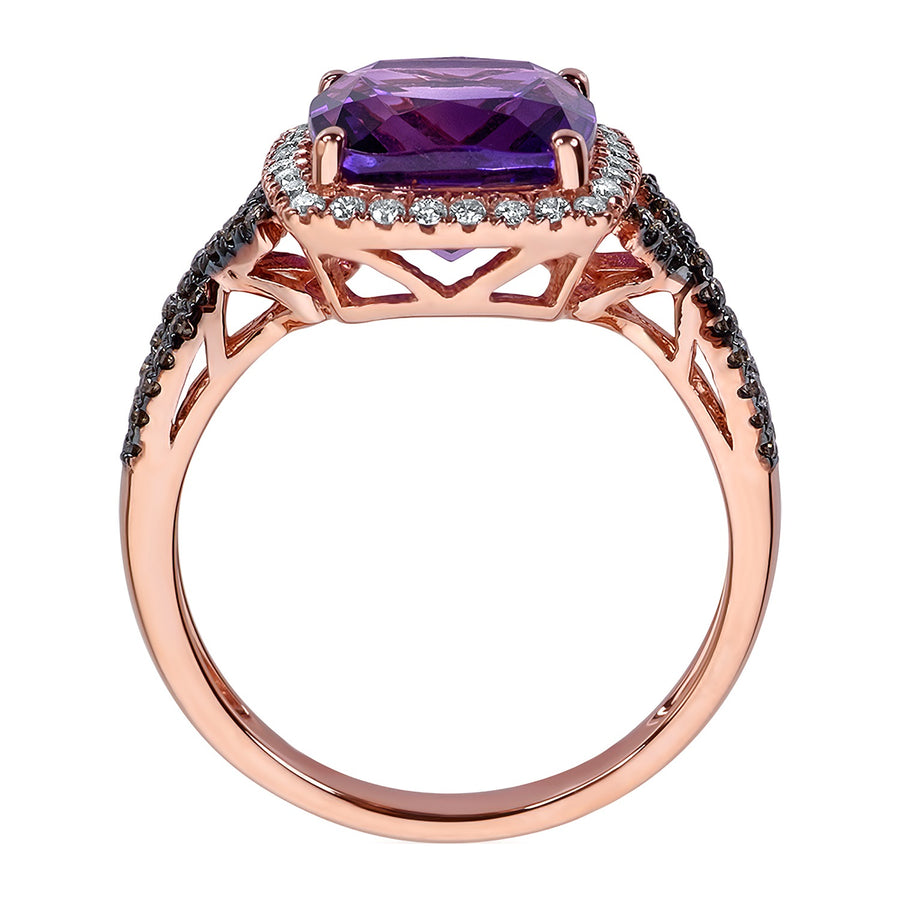 Ryder 10K Rose Gold Princess-Cut Brazilian Amethyst Ring