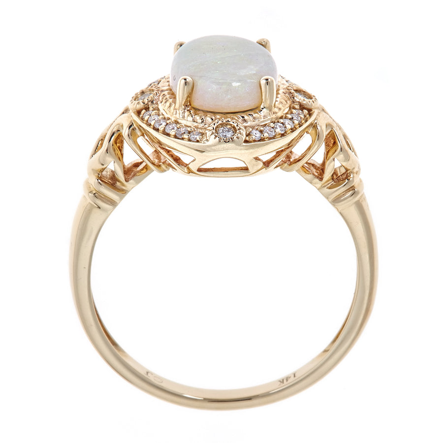 Regina 14K Yellow Gold Oval-cut Natural African Opal Ring