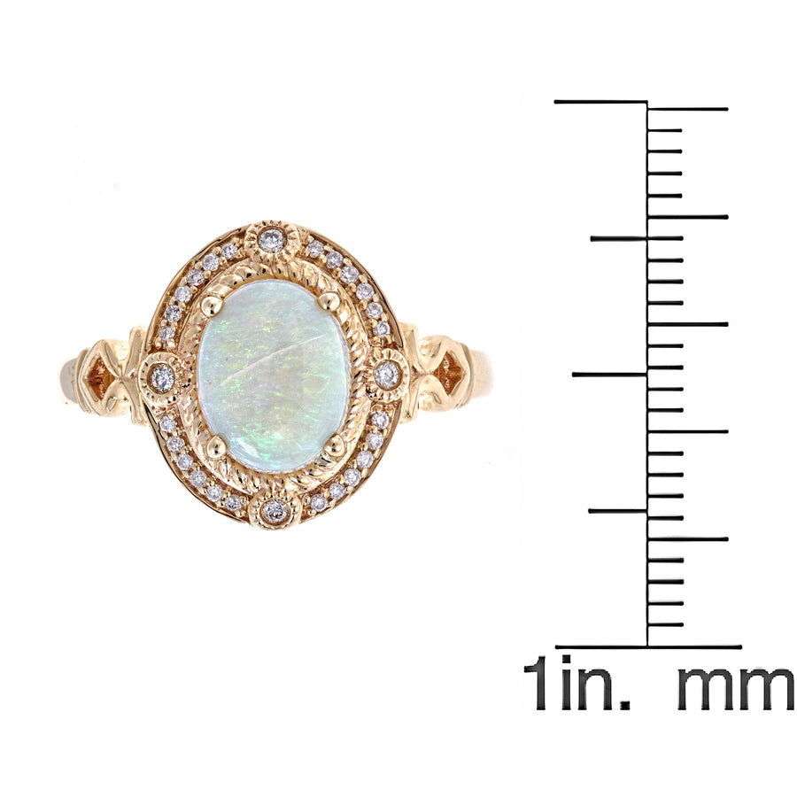 Regina 14K Yellow Gold Oval-cut Natural African Opal Ring