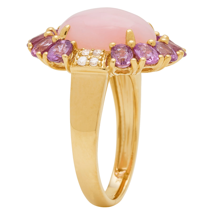 Maria 14K Yellow Gold Oval-Cat Peruvian Pink Opal Ring