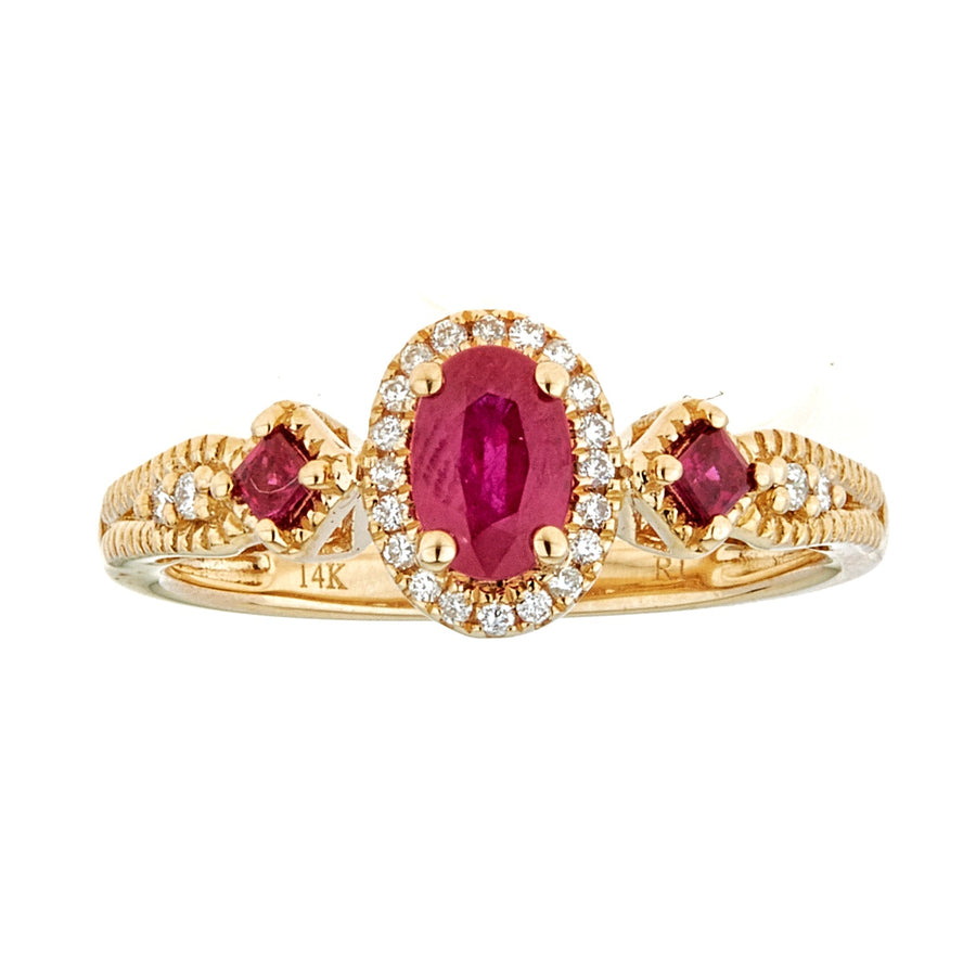 Ariana 14K Yellow Gold Round-cut Mozambique Ruby Ring