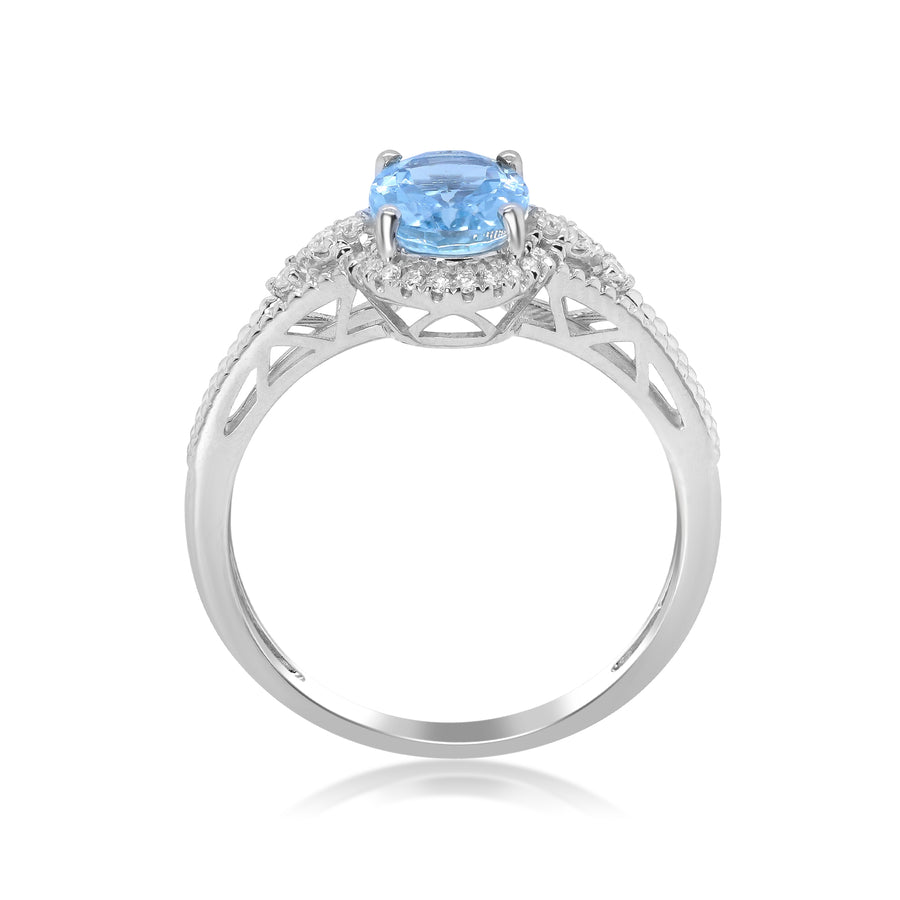 Camila 14K White Gold Oval-Cut Brazilian Aquamarine Ring