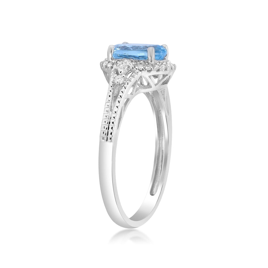 Camila 14K White Gold Oval-Cut Brazilian Aquamarine Ring