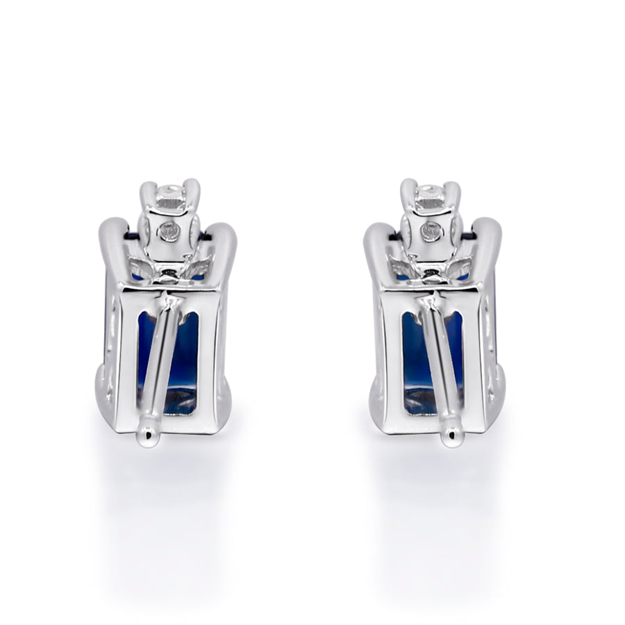 Sophia 10K White Gold Emerald-Cut Ceylon Blue Sapphire Earring