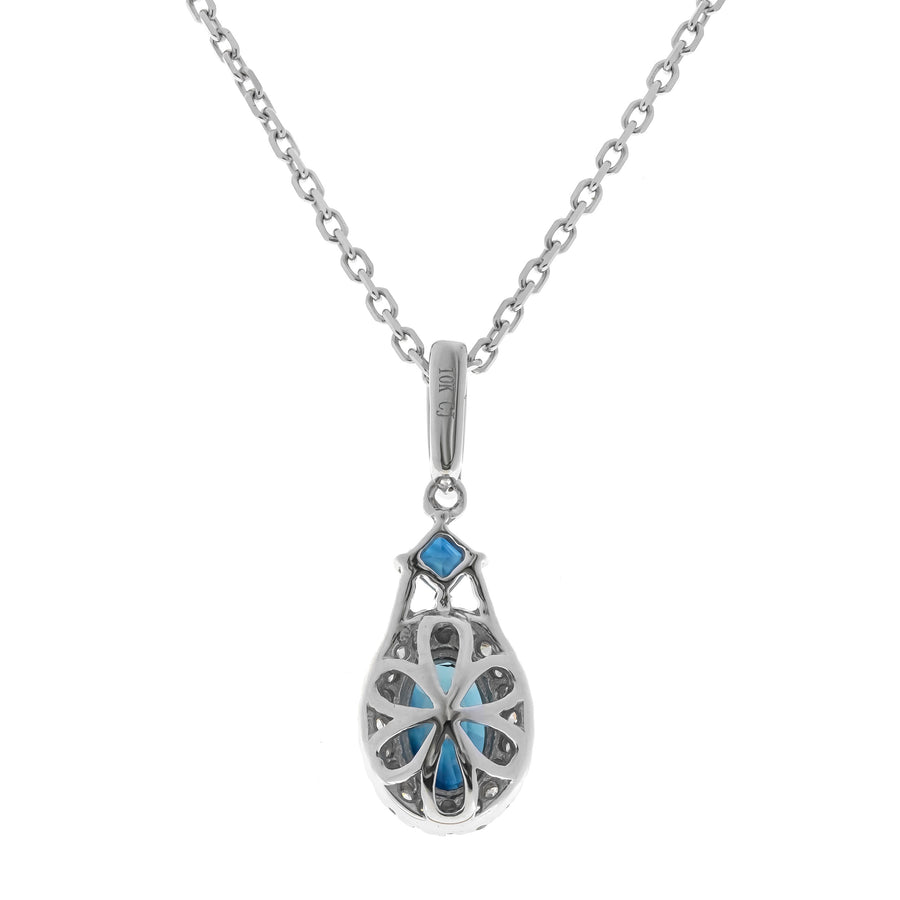 Jordan 10K White Gold Oval-Cut Ceylon Blue Sapphire Pendant