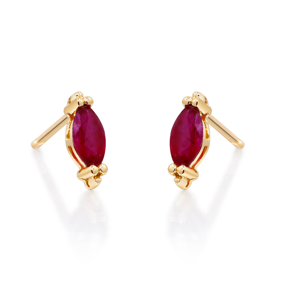 Esme 10K Yellow Gold Marquise-Cut Mozambique Ruby Earring