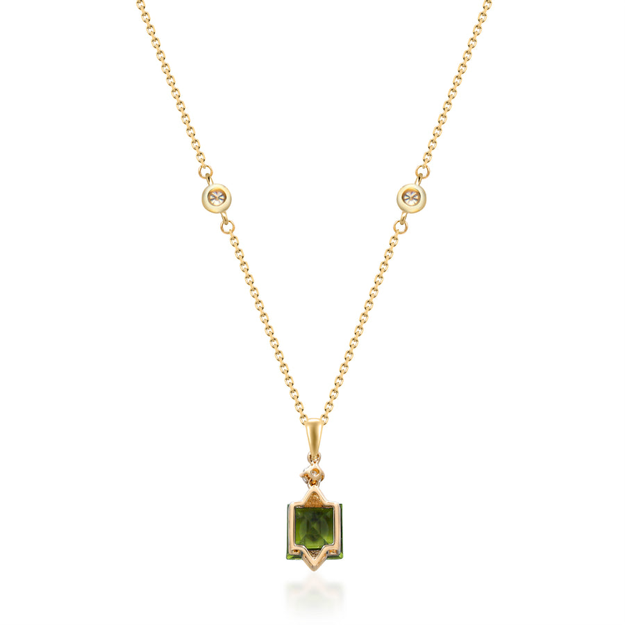 Lainey 10K Yellow Gold Square-Cut Manchurian Peridot Pendant