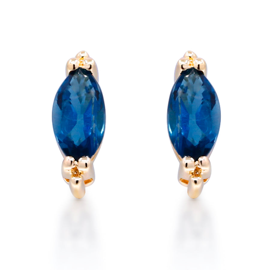 Dixie 10K Yellow Gold Marquise-Cut Brazilian London Blue Topaz Earring