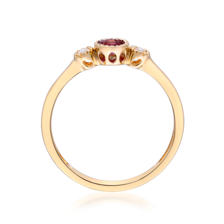 Allyson 10K Yellow Gold Round-Cut Mozambique Ruby Ring