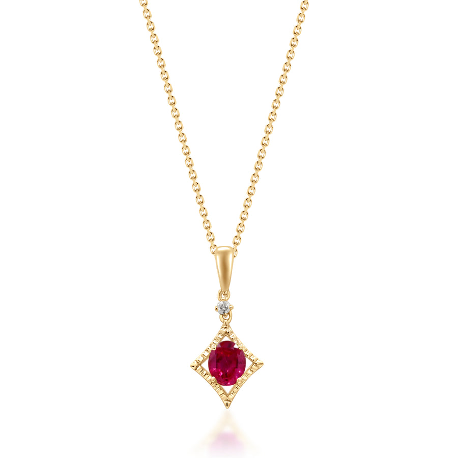 Layla 10K Yellow Gold Oval-Cut Mozambique Ruby Pendant