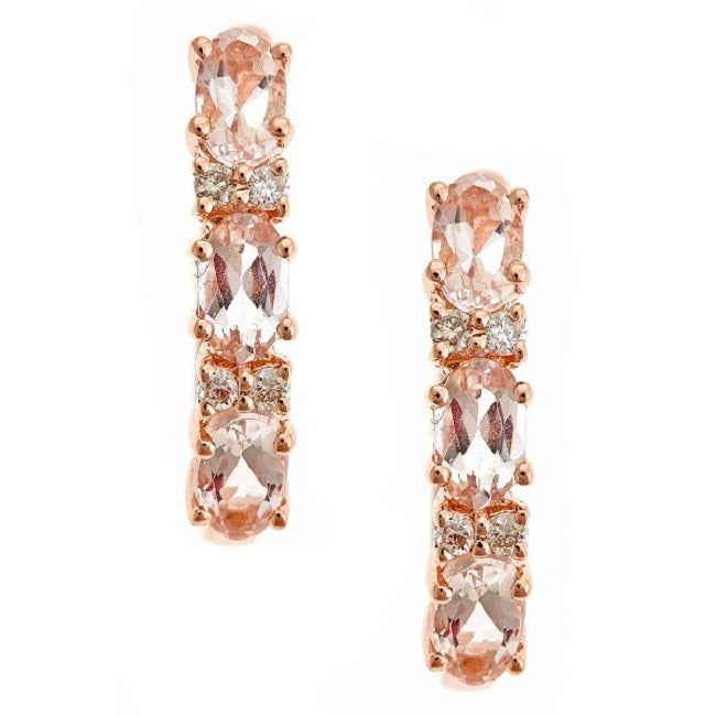 Olivia 14K Rose Gold Round-Cut Madagascar Morganite Earring