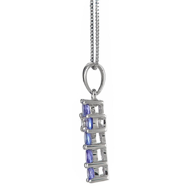 Nyra 14K White Gold Round-Cut Tanzanian Tanzanite Pendant