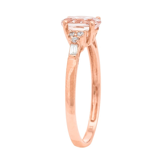 Jaelynn 10K Rose Gold Oval-Cut Madagascar Morganite Ring