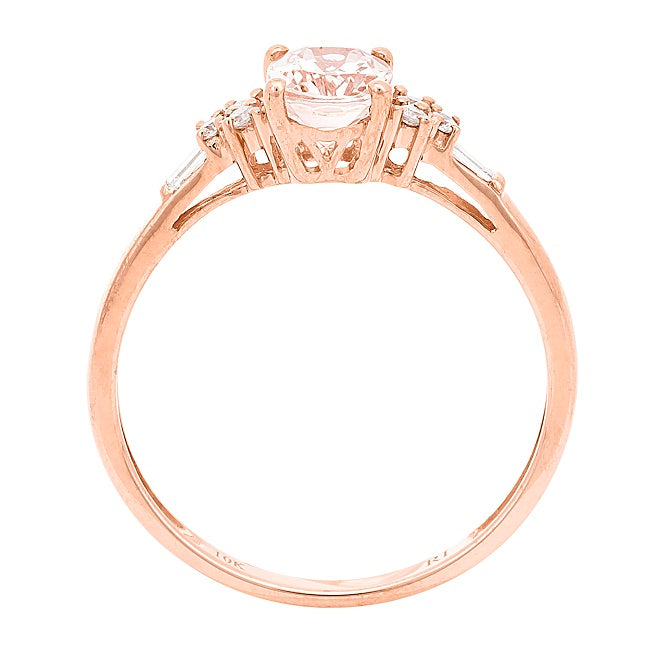 Jaelynn 10K Rose Gold Oval-Cut Madagascar Morganite Ring