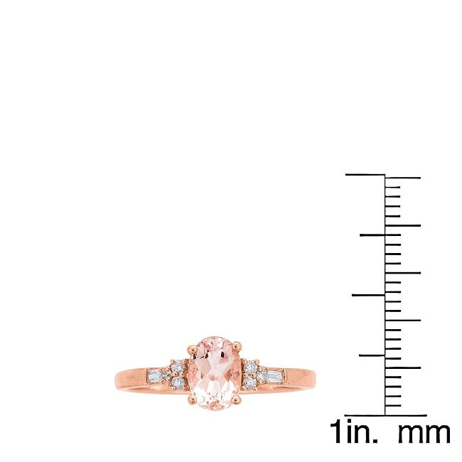 Jaelynn 10K Rose Gold Oval-Cut Madagascar Morganite Ring