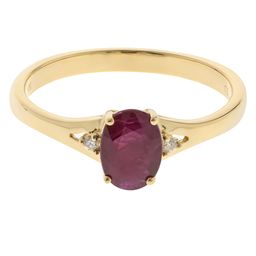 Melanie 10K Yellow Gold Oval-Cut Mozambique Ruby Ring