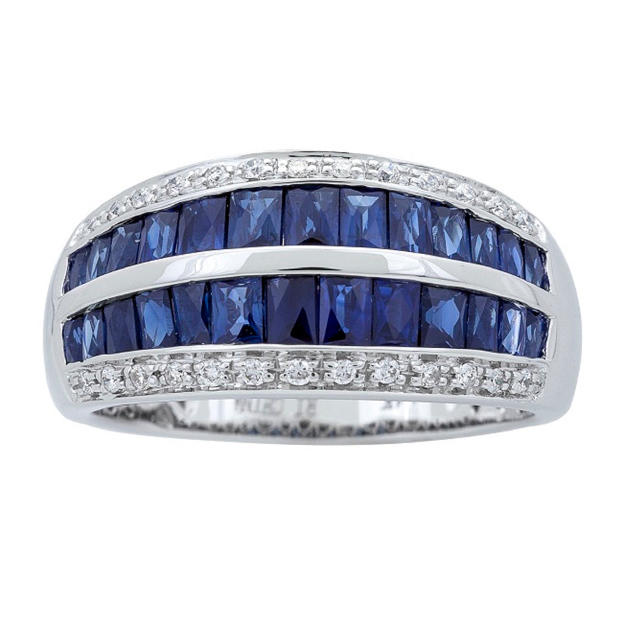 Kinley 14K White Gold Baguette-Cut Ceylon Blue Sapphire Ring