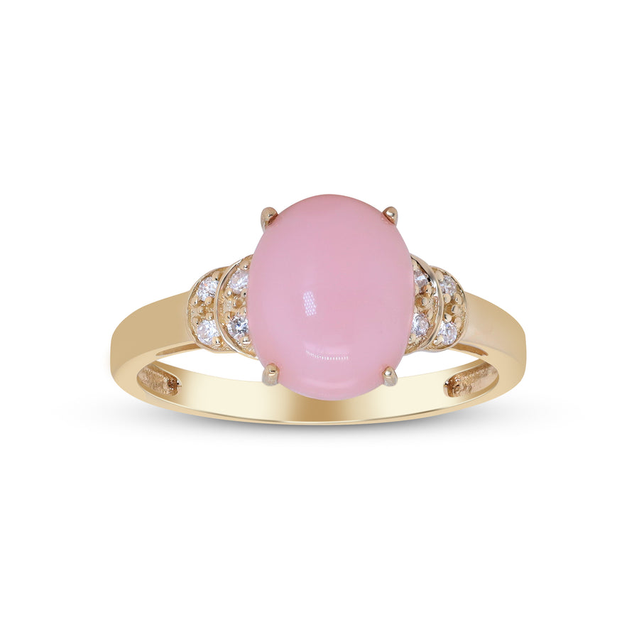 Tatiana 14K Yellow Gold Oval-Cut Peruvian Pink Opal Ring