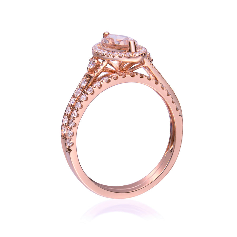 Esperanza 14K Rose Gold Marquise-Cut Madagascar Morganite Ring