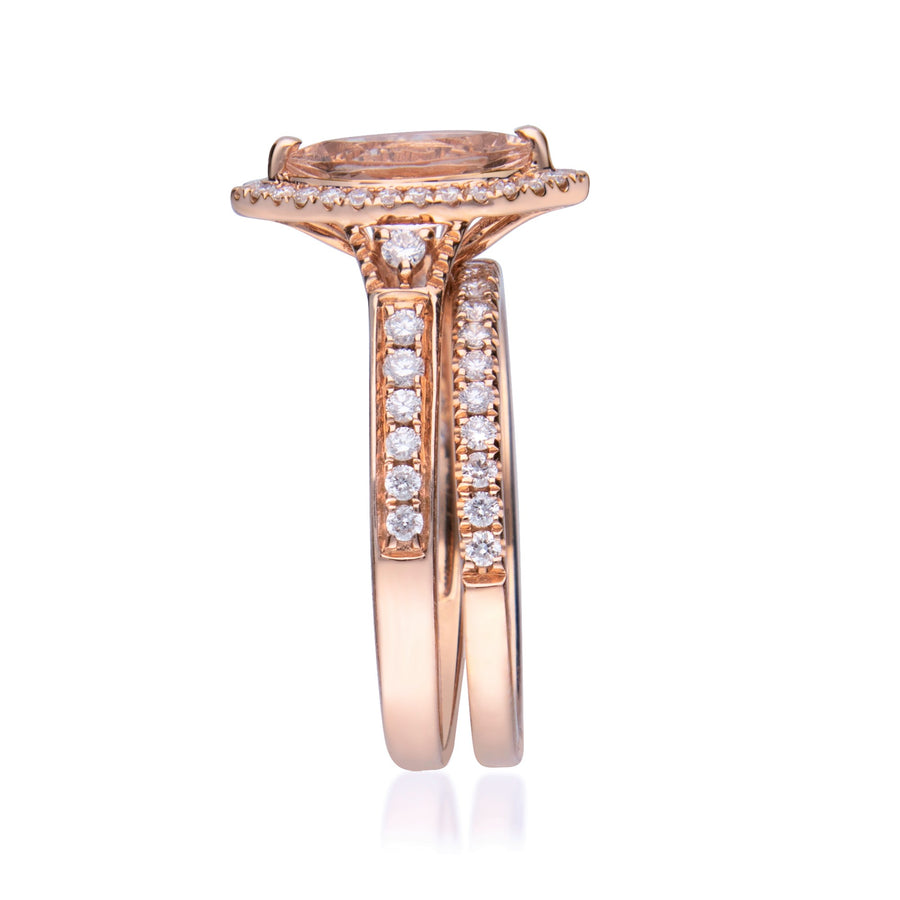 Esperanza 14K Rose Gold Marquise-Cut Madagascar Morganite Ring