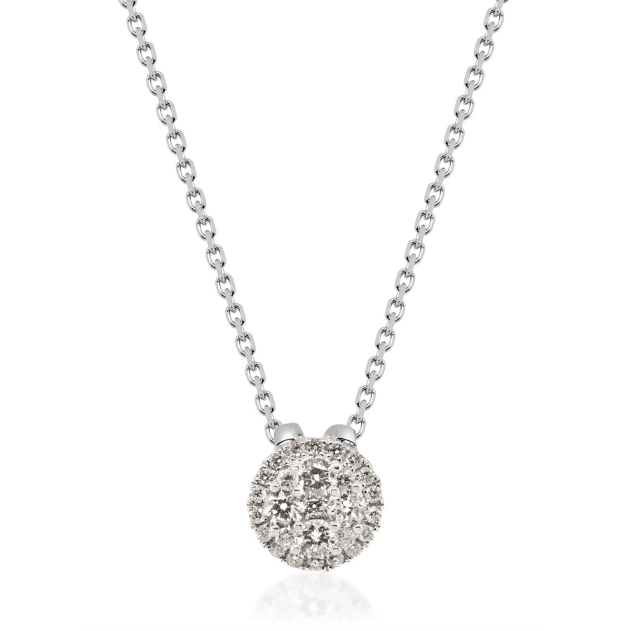 Camila 14K White Gold Round-Cut White Diamond Necklace