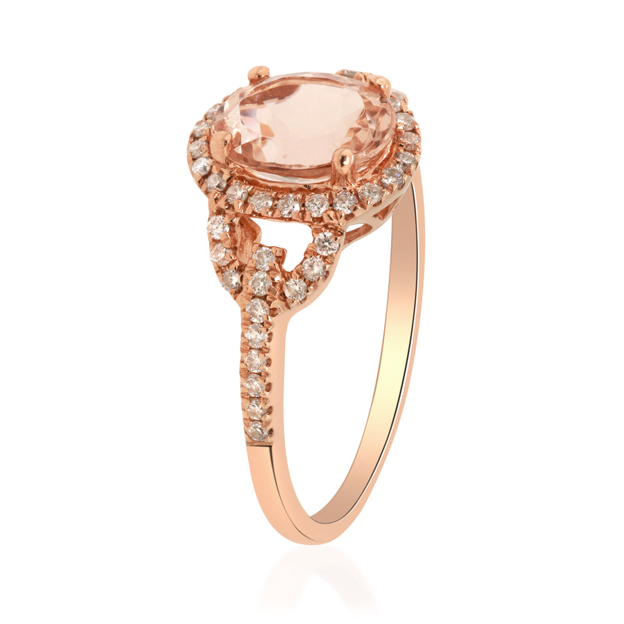 Alani 14K Rose Gold Oval-Cut Madagascar Morganite Ring