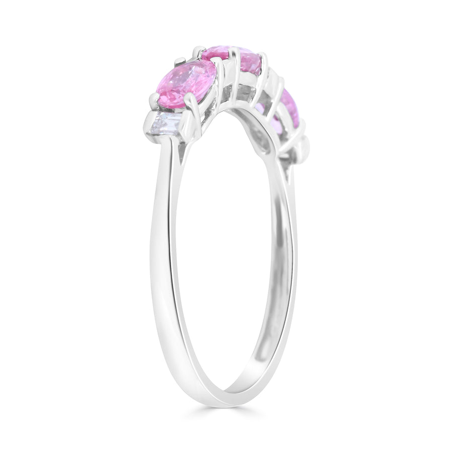 Gianna 14K White Gold Oval-Cut Pink Sapphire Ring