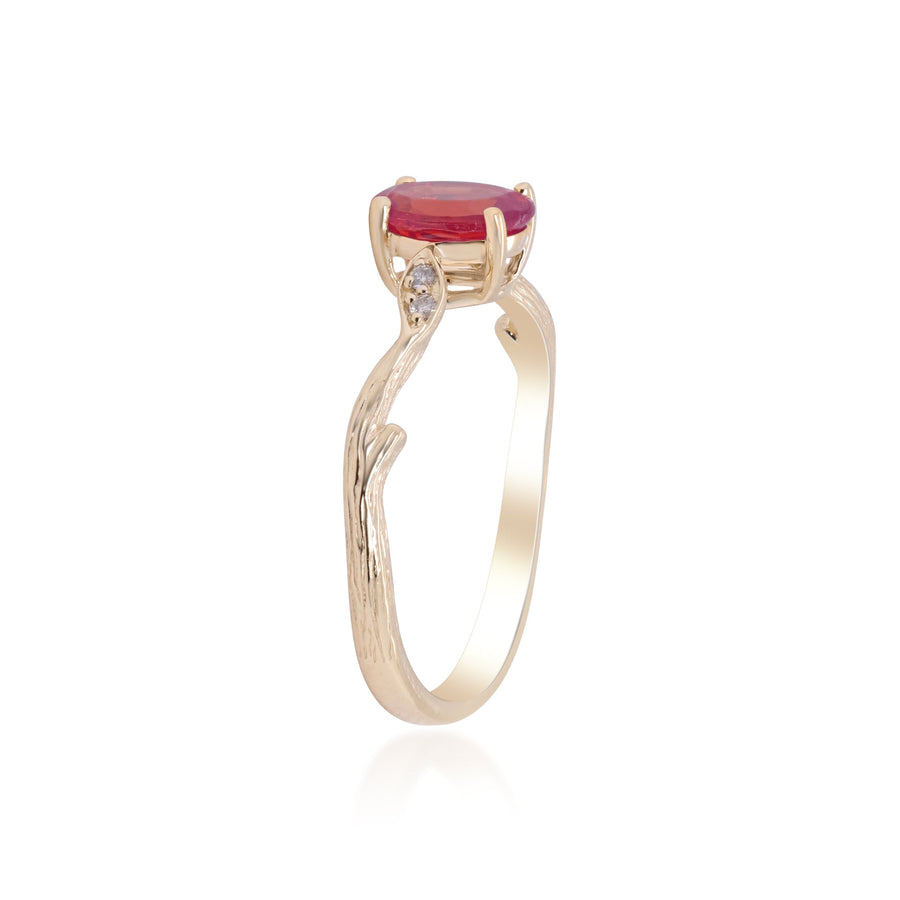 Aliana 14K Yellow Gold Oval-Cut Mozambique Ruby Ring