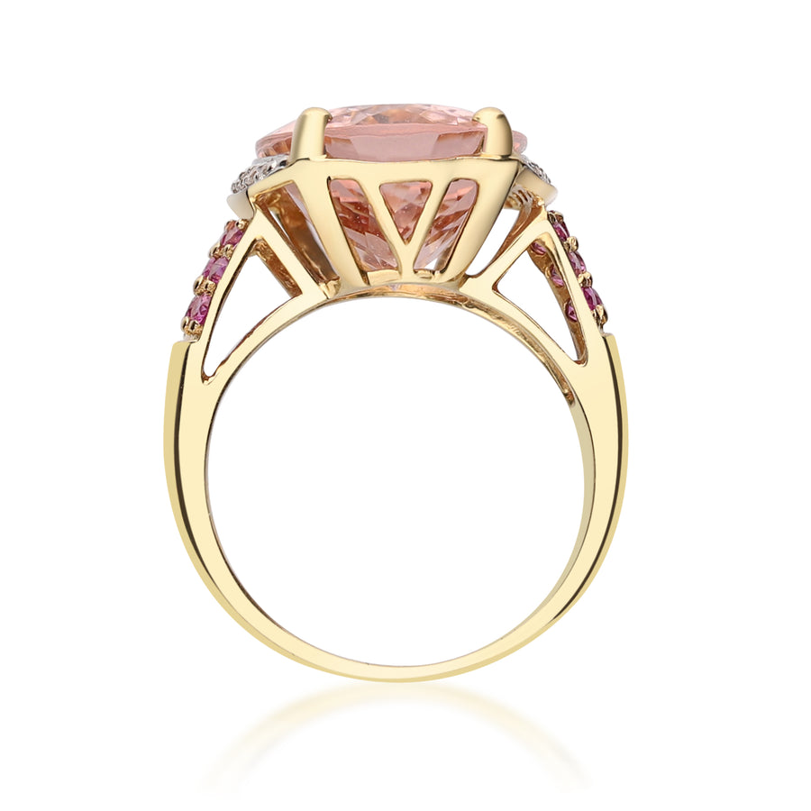 Carter 14K Yellow Gold Oval-Cut Madagascar Morganite Ring