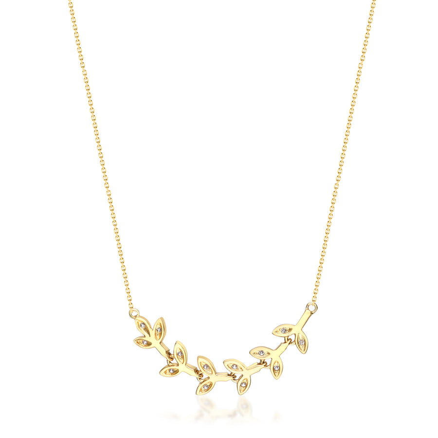 Lucy  10K Yellow Gold Round-Cut White Diamond Necklace