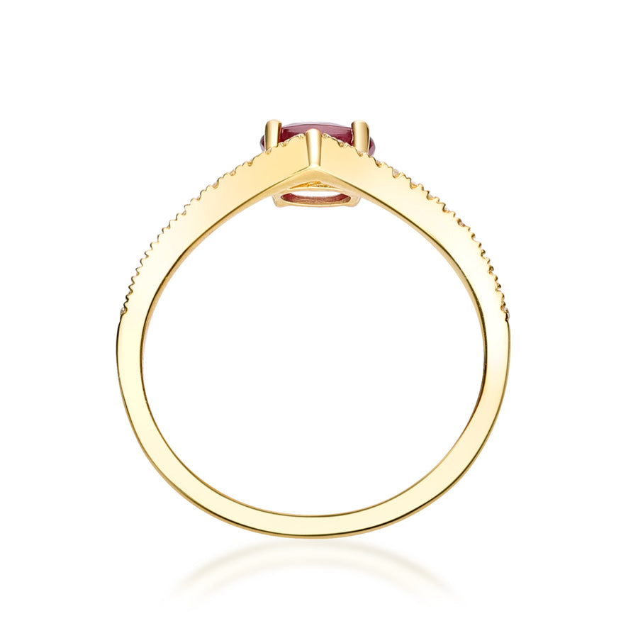 Alisson 10K Yellow Gold Oval-Cut Mozambique Ruby Ring