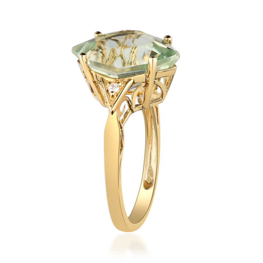 Felicity 10K Yellow Gold Marquise-Cut Green Brazilian Amethyst Ring