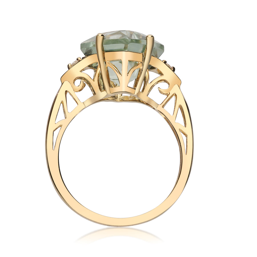 Felicity 10K Yellow Gold Marquise-Cut Green Brazilian Amethyst Ring