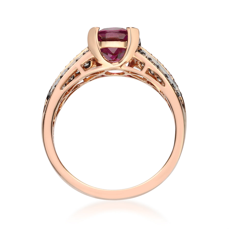 Lara 10K Rose Gold Oval-Cut Madagascar Rodholite Ring