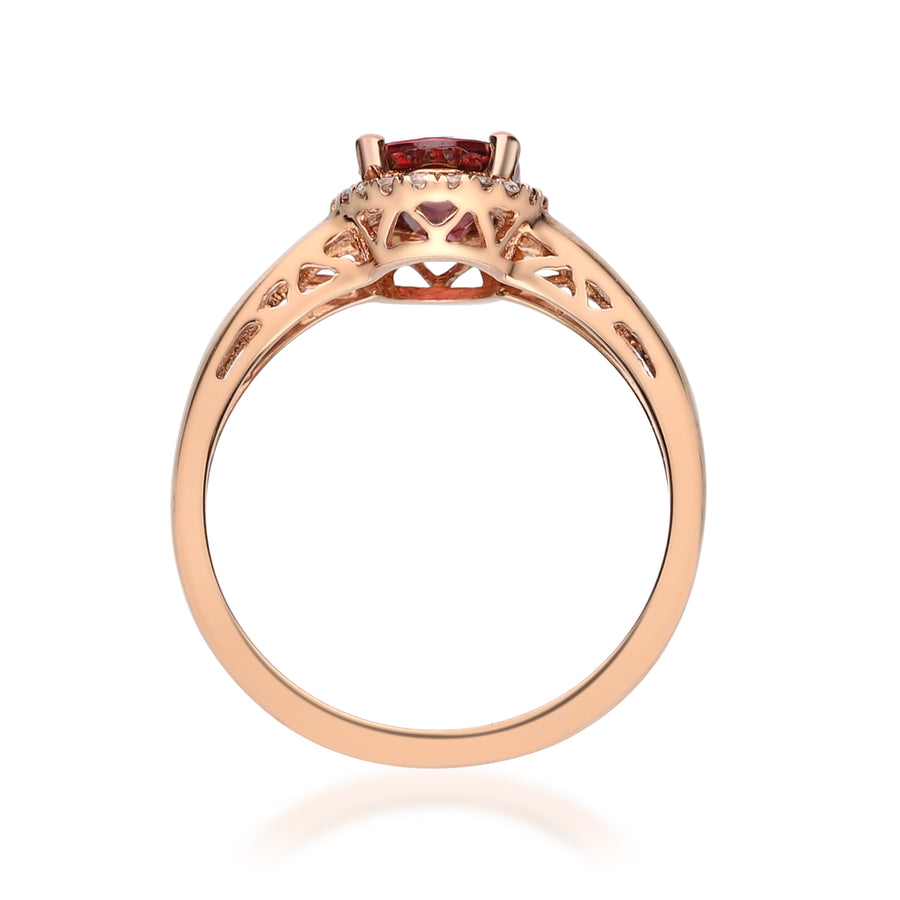 Lacey 10K Rose Gold Oval-Cut Madagascar Rodholite Ring