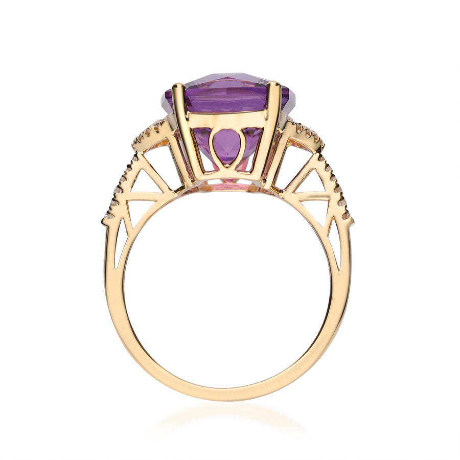 Kylie 14K Yellow Gold Cushion-cut Brazilian Amethyst Ring