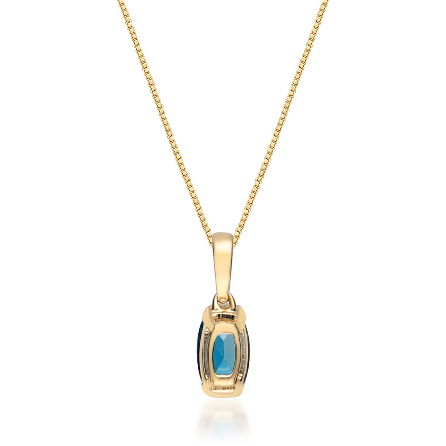 Aaliyah 14K Yellow Gold Cushion-Cut Brazilian London Blue Topaz Pendant