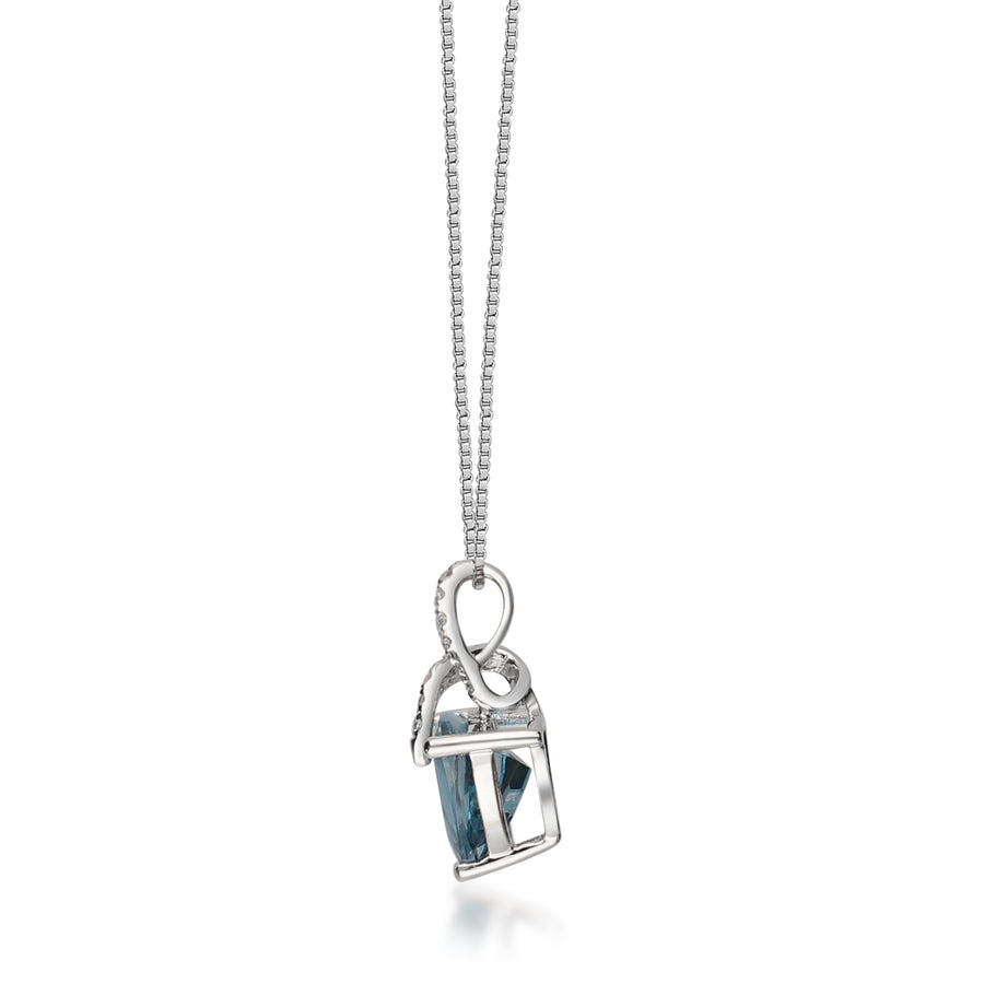 Paityn 14K White Gold Trillion-Cut Brazilian London Blue Topaz Pendant