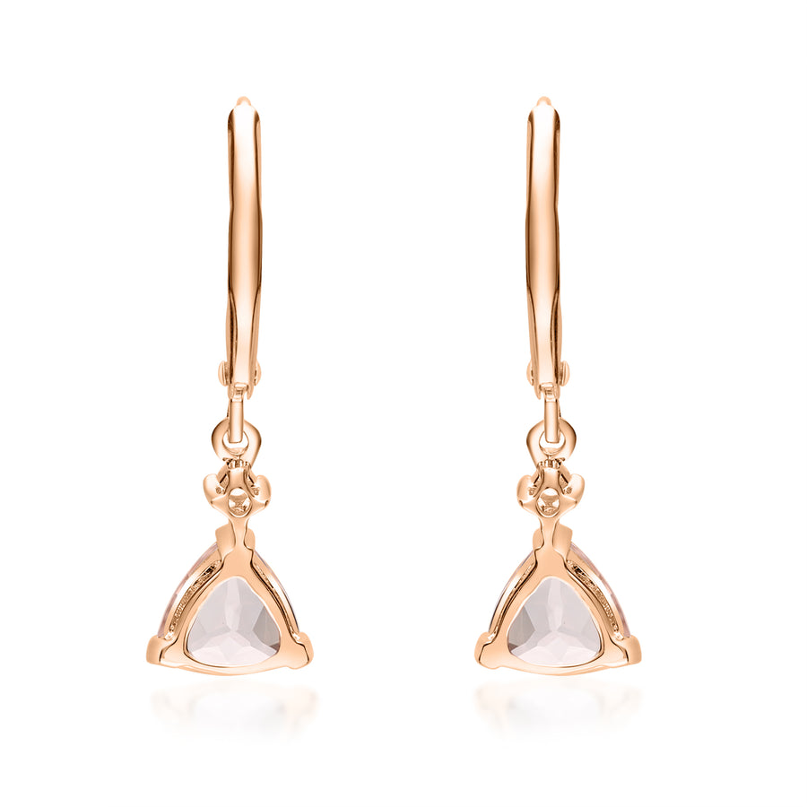 Jayleen 10K Rose Gold Trillion-Cut Madagascar Morganite Earring