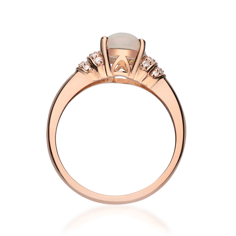 Daniela 14K Rose Gold Oval-Shape Natural African Opal Ring