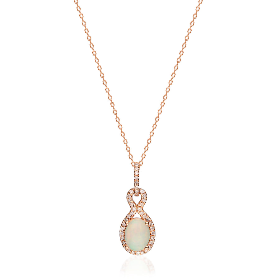 Mila 10K Rose Gold Oval-Cut Natural African Opal Pendant