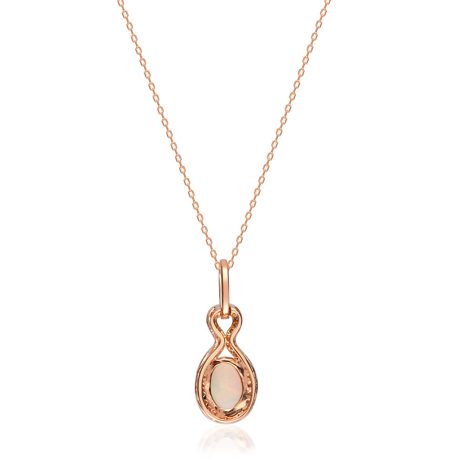 Mila 10K Rose Gold Oval-Cut Natural African Opal Pendant