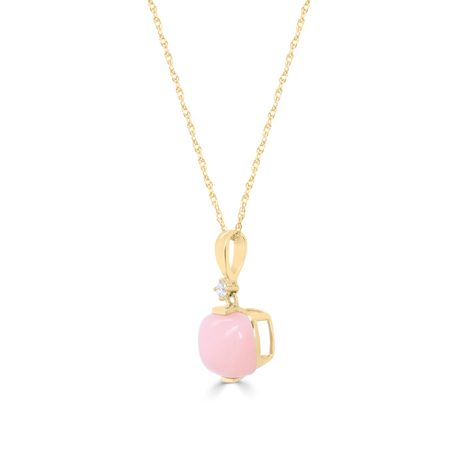 Alanna 10K Yellow Gold Cushion-Cut Peruvian Pink Opal Pendant