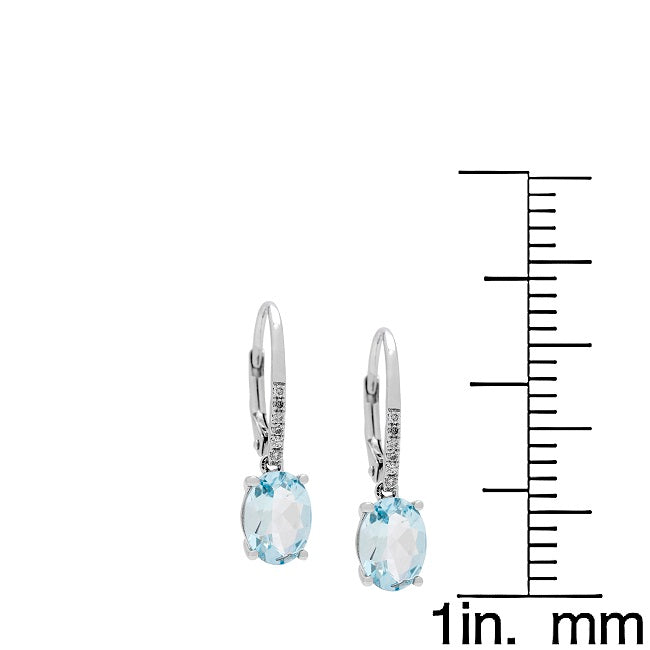 Erika 14K White Gold Oval-Cut Brazilian Aquamarine Earring