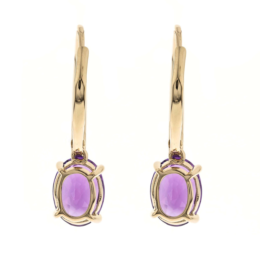 Haley 14K Yellow Gold Oval-Cut Brazilian Amethyst Earring